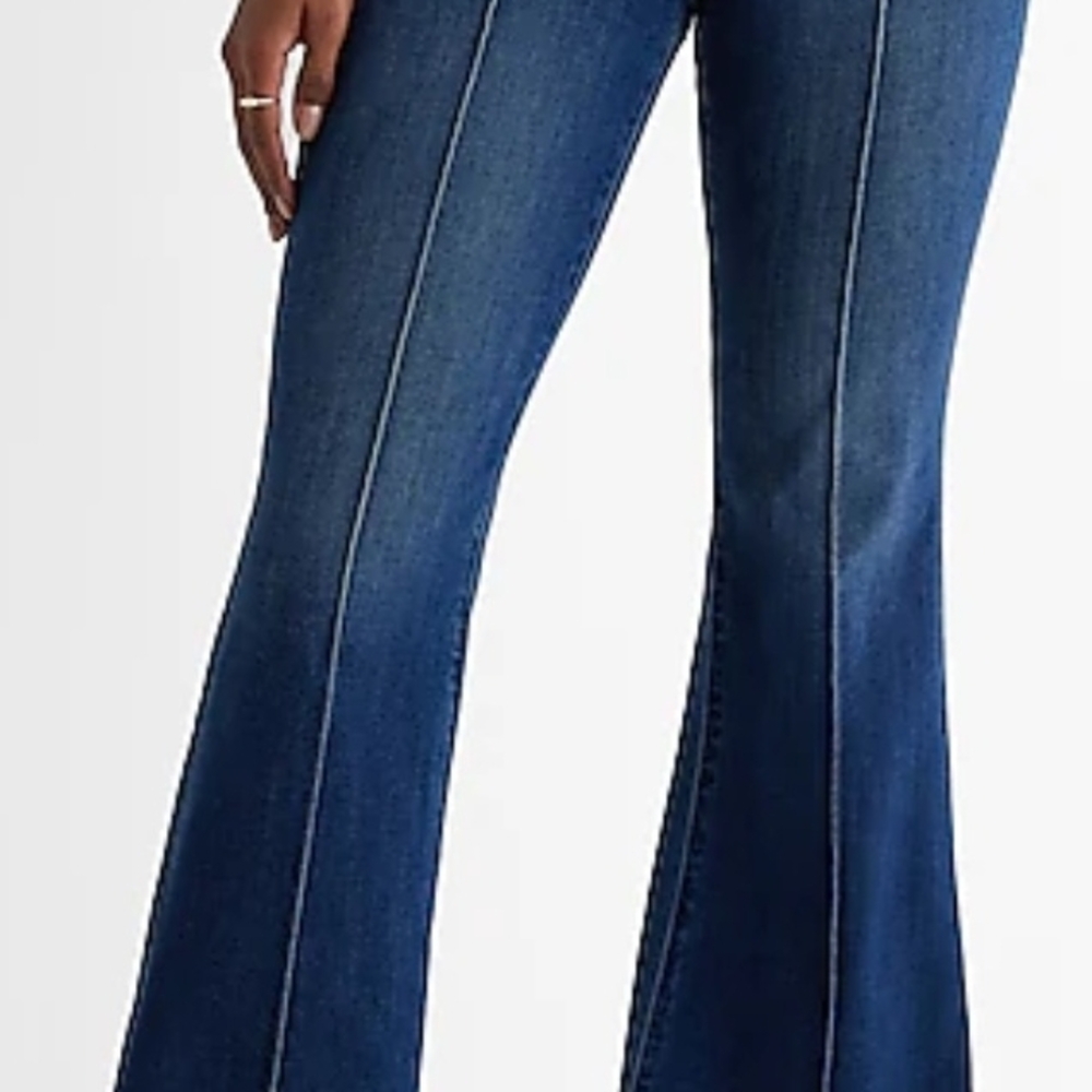 Express 70's Dark Wash Flared Jeans